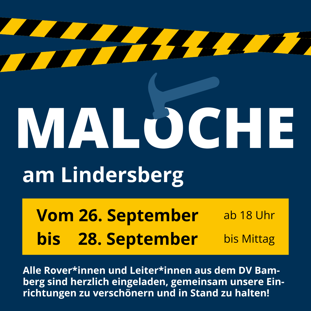 Maloche-Wochenende am Lindersberg 26. – 28. September 2025